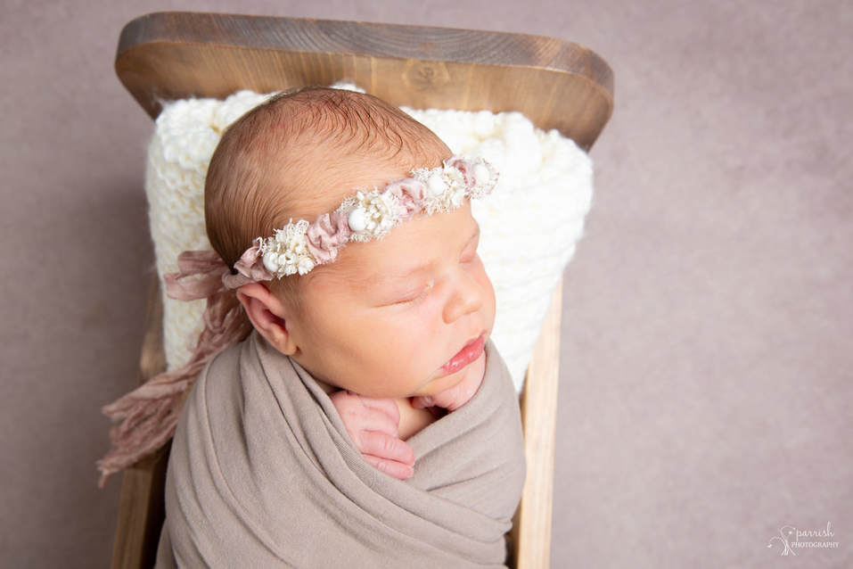 Newborn with Pink Flower Crown