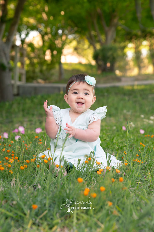 Baby portrait in flowers