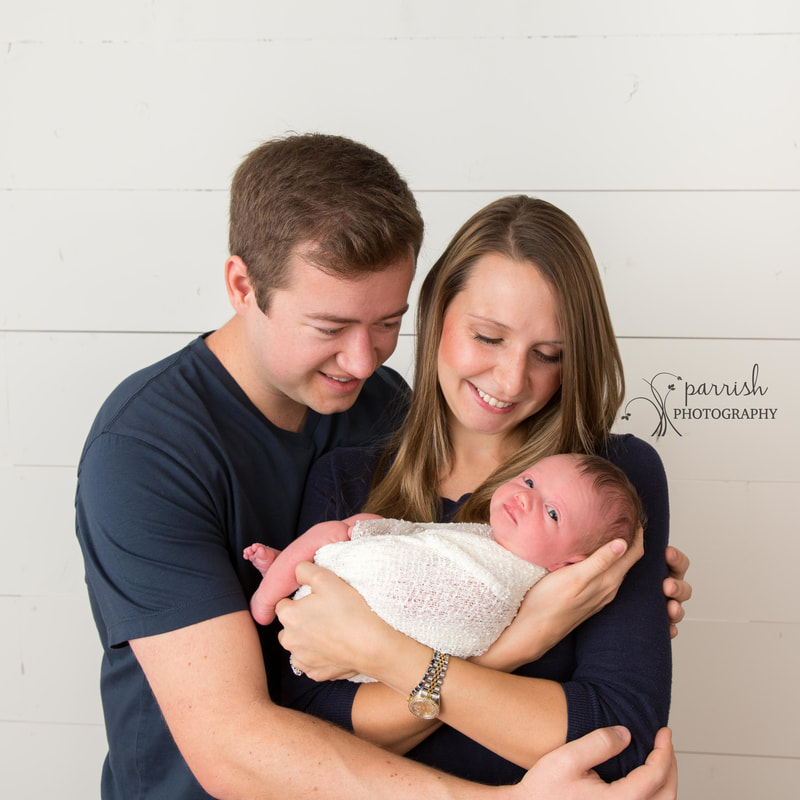 Newborn Family photo, shiplap